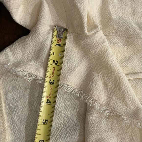 Free the Roses Anthropologie Cream Ivory Shorts Small Drawstring Fringe Hem - Picture 8 of 8